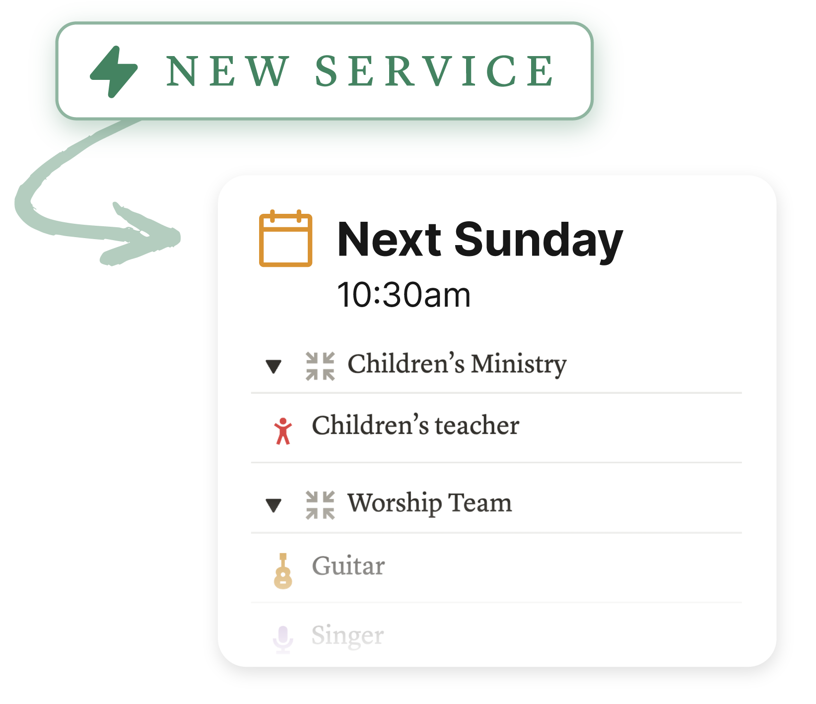 New service button - illustrated