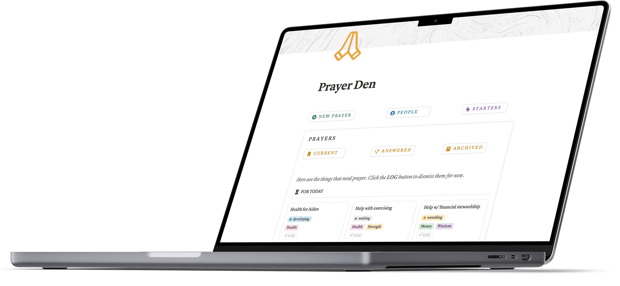 Prayer Den on MacBook